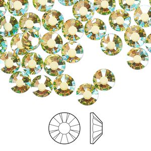 Flat back 288pk limecicle AB foil back, Preciosa MAXIMA Czech crystal rhinestone 6.3-6.5mm chaton rose round SS30