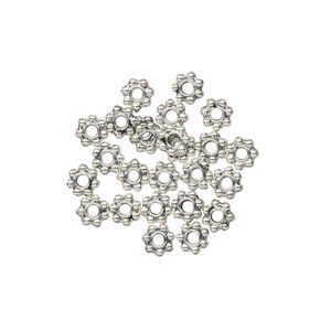 Bead 1pkg24 "pewter", 4x1mm beaded rondelle, antiqued