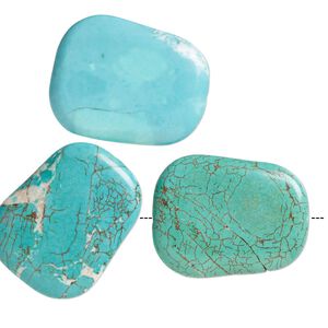Magnesite 1pkg3, puffed trapezoid bead mix 50x39mm-51x40mm