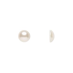 Cabochon 144pk crystal white pearl, Swarovski&reg; 7.07-7.27mm hotfix SS34 2080/4