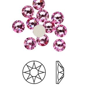 Flat back 144pk rose foil back, Crystal Passions&reg; 6.32-6.5mm rose round SS30 2088
