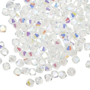 Bead 1pkg144 clear AB translucent, Celestial Crystal&reg;, 4mm bicone