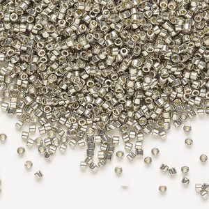 Seed bead, Delica&reg;, glass, pkg/7.5g, #11 round, Duracoat&reg; opaque galvanized light pewter (DB-1851).