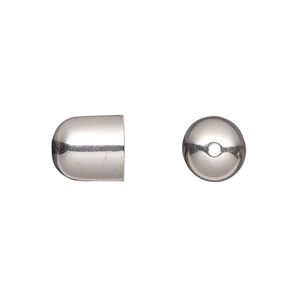 Cord end 1pkg2 sterling silver, 10.5x9.5mm smooth round tube / 8mm inside diameter, antiqued / JBB Findings