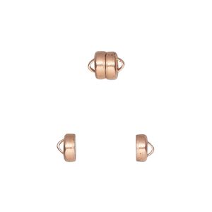 Clasp magnetic 1pkg12, 5.9x4.8mm barrel, copper Mag-Lok&reg; 1-strand
