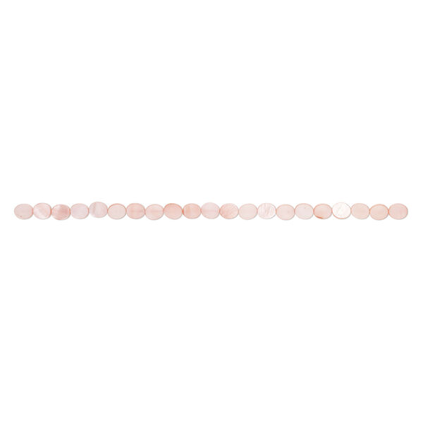 Mother-of-pearl shell 1pkg1, flat oval bead 15 inch pink rose 12x10mm image number 1