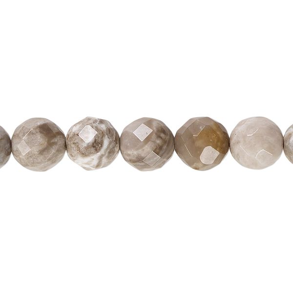 Silver leaf jasper 1pkg1, faceted round bead natural B grade, 15.5-16 inch 8mm image number 0