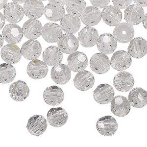 Bead 144pk crystal, Preciosa Czech crystal 6mm round
