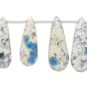 K2 "jasper" 1pkg12, hand-cut top-drilled puffed teardrop bead natural 22x8mm-28x11mm