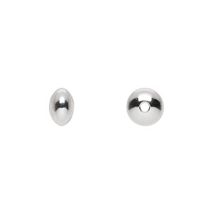 Bead 1pkg20 sterling silver, 8x5mm saucer