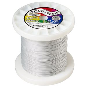 Beading wire, Accu-Flex&reg;, nylon and stainless steel, pearl, 49 strand, 0.024-inch diameter. Sold per 1,000-foot spool.