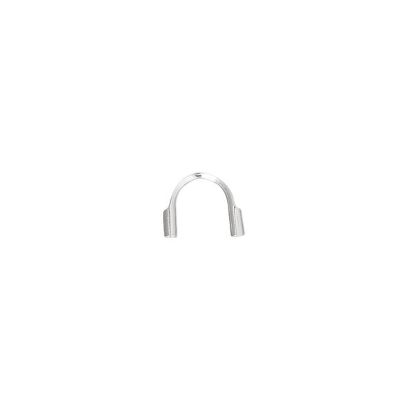 Wire protector, Accu-Guard&trade;, sterling silver, 7mm tube with 1mm inside diameter. Sold per pkg of 10. image number 0