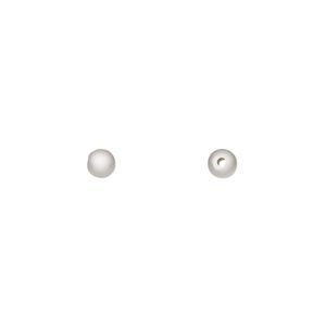 Bead 1pkg6 sterling silver, 4mm seamless round, satin
