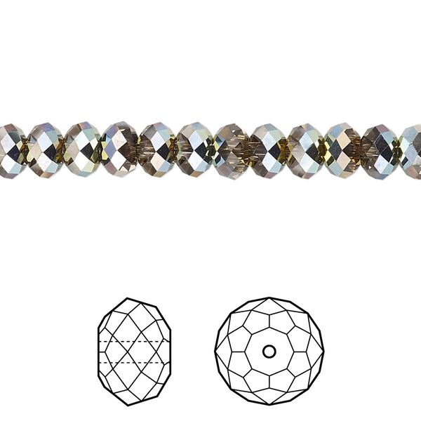 Bead 12pk light Colorado topaz golden Sahara, Crystal Passions&reg; 6x4mm rondelle 5040 image number 0