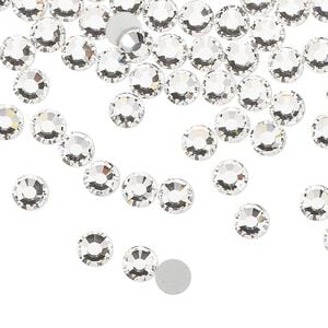 Flat back, Dance With Me&trade; crystal rhinestone, crystal clear, foil back, 4.6-4.8mm rose, SS20. Sold per pkg of 144 (1 gross).