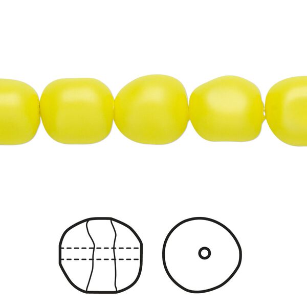 Pearl 10pk neon yellow, Crystal Passions&reg; 10mm baroque 5840 image number 0