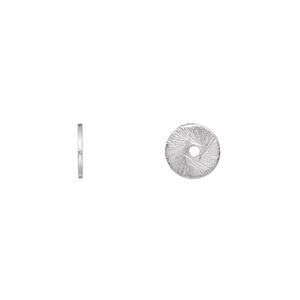Bead 1pkg20 silver-plated, 8x1mm heishi, brushed brass