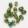 Millefiori glass 1pkg2oz, barrel bead translucent multicolored 17x12mm-18x13mm image number 1