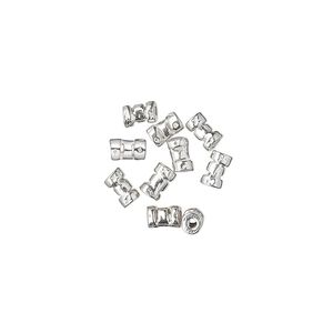 Crimp 1pkg10 sterling silver, 5x3mm round tube / 1mm inside diameter