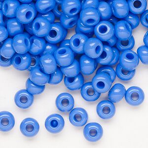 Seed bead, Preciosa Ornela, glass, opaque medium blue, #2 rocaille. Sold per 500-gram pkg.
