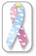 Blue, Yellow and Pink Ribbon