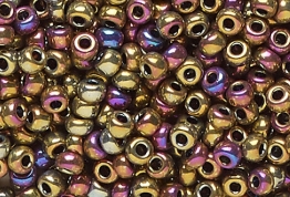 Golden Olive Iris finished beads